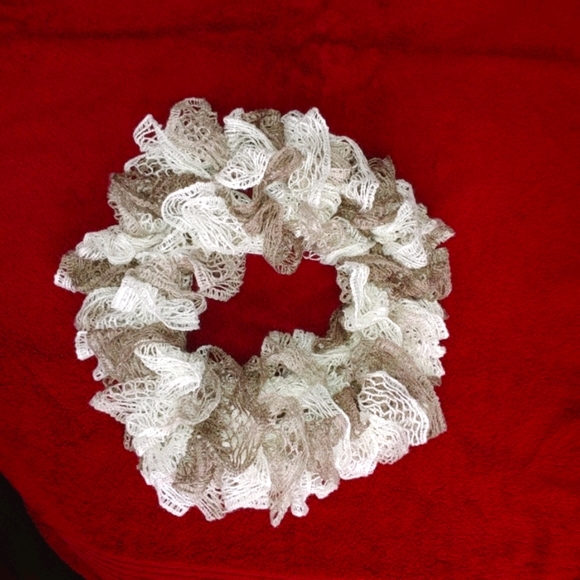 Handmade Frilly Knitted Scarf - Picture 10 of 10